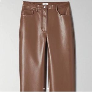 Brown Aritzia Melina Pant in Caramelized Walnut